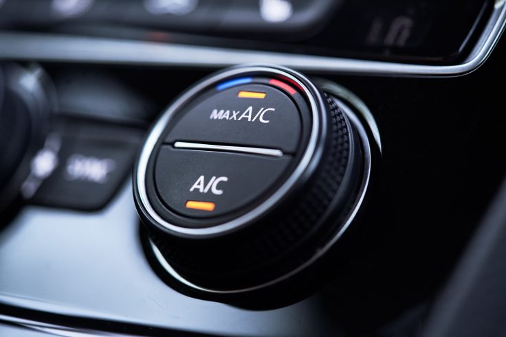 image showing a car air conditioning system on max